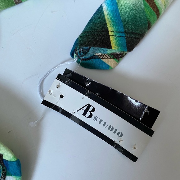 AB Studio knit top blouse top geometric abstract print 3/4 sleeves XL - Picture 11 of 16